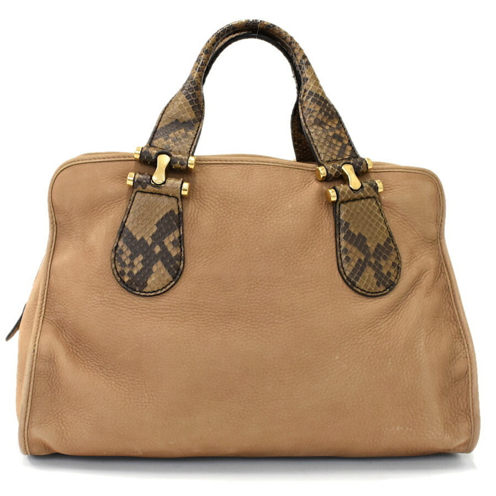 Gucci Brown Bag Python Leather Boston - image 3
